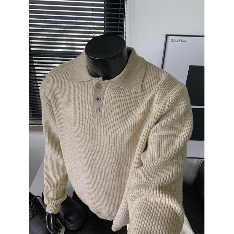 高品质800g重磅polo领老钱风大码针织衫毛衣男MY124-特P50控128，男装针织衫/毛衣，电商A001-1