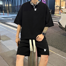 套装！华夫格套装短袖T恤短裤男TZ196-特P38，男装T恤，电商B367