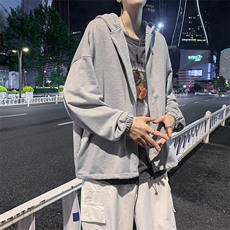 2021春秋季新款卫衣外套男开衫连帽休闲拉链薄款运动上衣6602/，男装卫衣，电商D202-1
