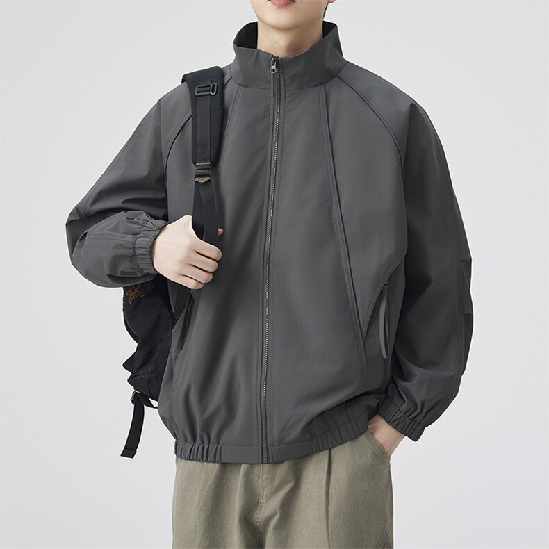 春季新款宽松立领夹克男纯色上衣外套DSA157B-JK7921-特P56图片