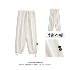 抽绳束脚裤美式休闲长裤舒适垂顺时尚布标拖地裤X1881-特批45，男装休闲裤，星座718