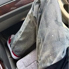 839-P41水洗脏染泼墨牛仔裤男潮牌美式高街vibe裤子，男装牛仔裤，电商B323A
