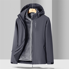 时尚百搭秋冬加绒保暖三合一冲锋衣男女同款短外套，女装短外套，玖雅羊绒