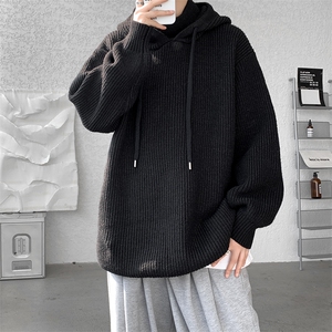 8XL-M特大码毛衫高质量连帽套头宽松毛衣情侣针织衫外套MY1210P75图片
