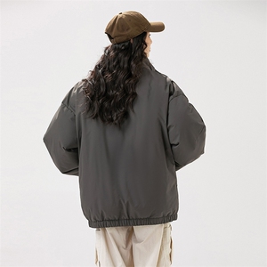 现货冬季美式休闲加厚雪山外套夹克立领纯色三防户外工装棉服图片