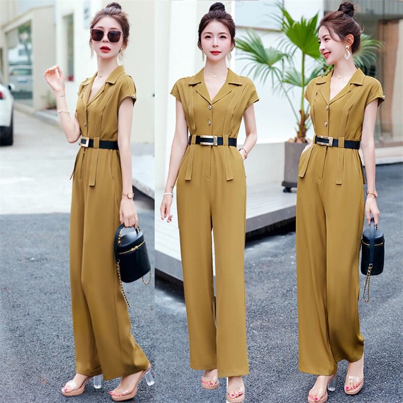 2023夏装新款时尚潮流简约气质修身连体裤，女装连体裤，米雪儿