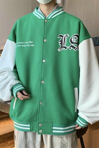 22秋 新款宽松休闲撞色情侣棒球夹克卫衣外套 B266-Y612-P65图片