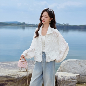 夏季新款女立体花朵防晒衣外套图片