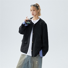 2026春季新款小香风拼接格子领子可拆设计感穿搭外套W359P105，女装短外套，电商A170