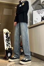 A178秋冬季新款美式休闲牛仔裤男直筒宽松Q83P48限价68，男装牛仔裤，电商A178