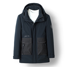 2023冬季中青年纯色连帽羽绒服爸爸装时尚外套上衣DFLDY7001-P285，男装羽绒服，电商B212（原钱塘6029）