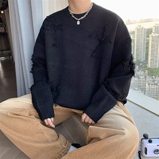 美式街头设计感圆领毛衣男慵懒风休闲针织衫M9970P42，男装针织衫/毛衣，星座1116-2