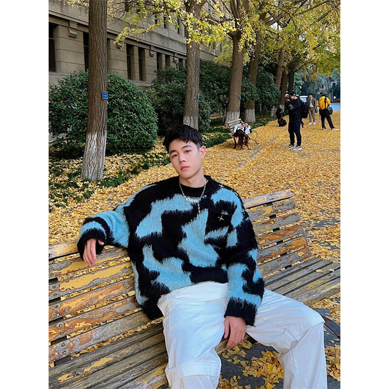 慵懒风扎染套头针织毛衣MY59特P50,男装针织衫/毛衣,星座908-1