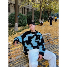 慵懒风扎染套头针织毛衣MY59特P50，男装针织衫/毛衣，星座908-1