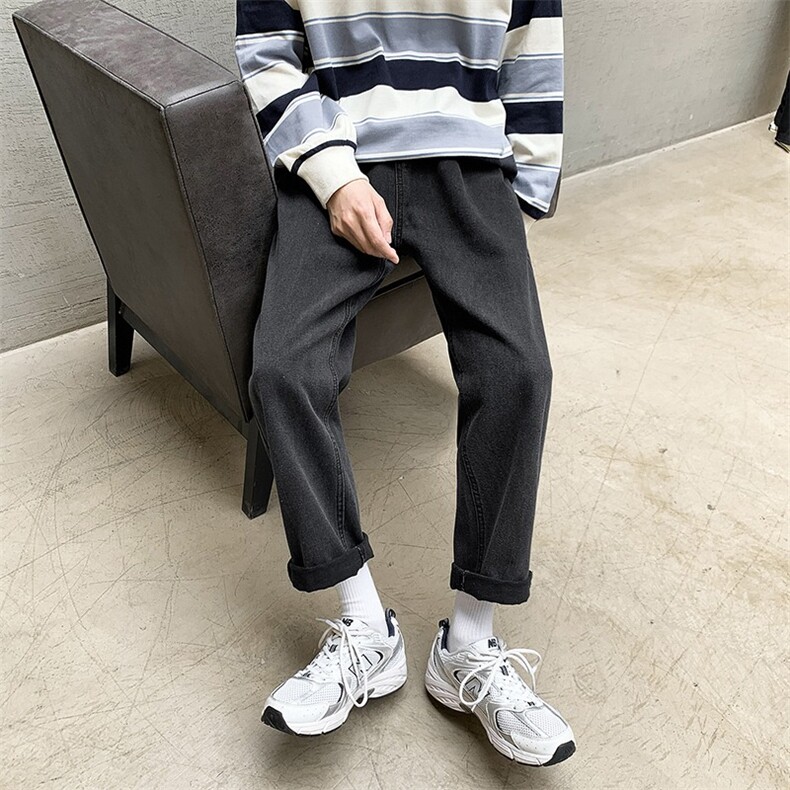 牛仔裤男宽松直筒九分裤子A338-1NK03P40,男装牛仔裤,电商D325