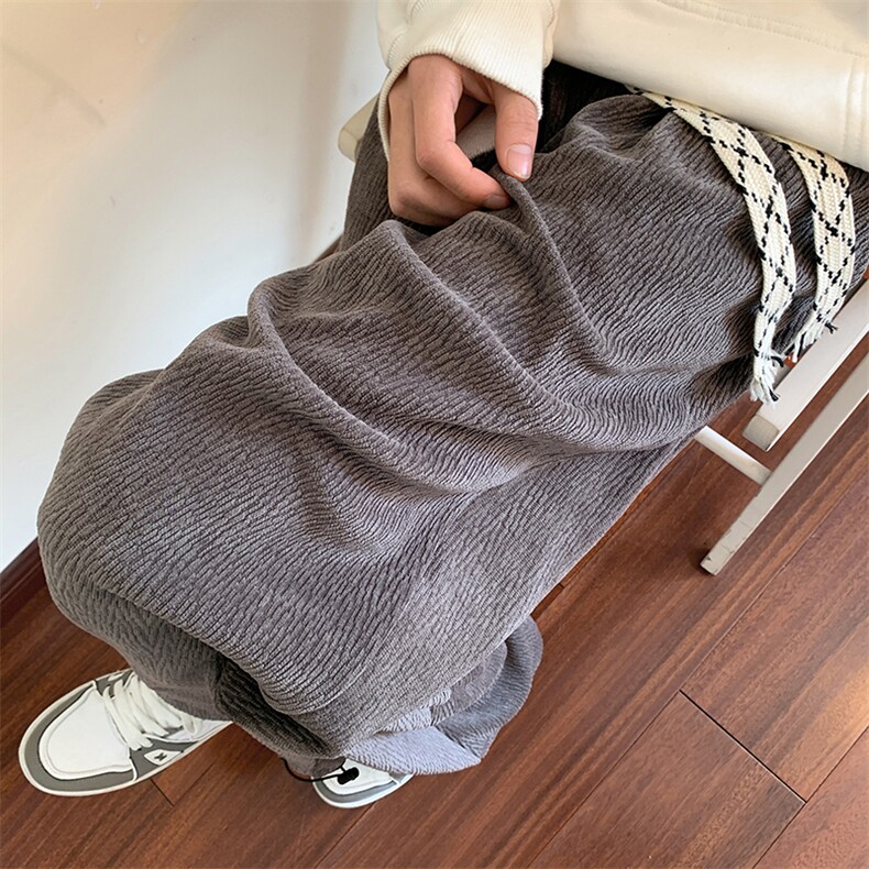 美式情侣ins秋季垂感直筒阔腿休闲裤潮牌街头运动裤子K238P55控78，女装休闲裤，电商A102B