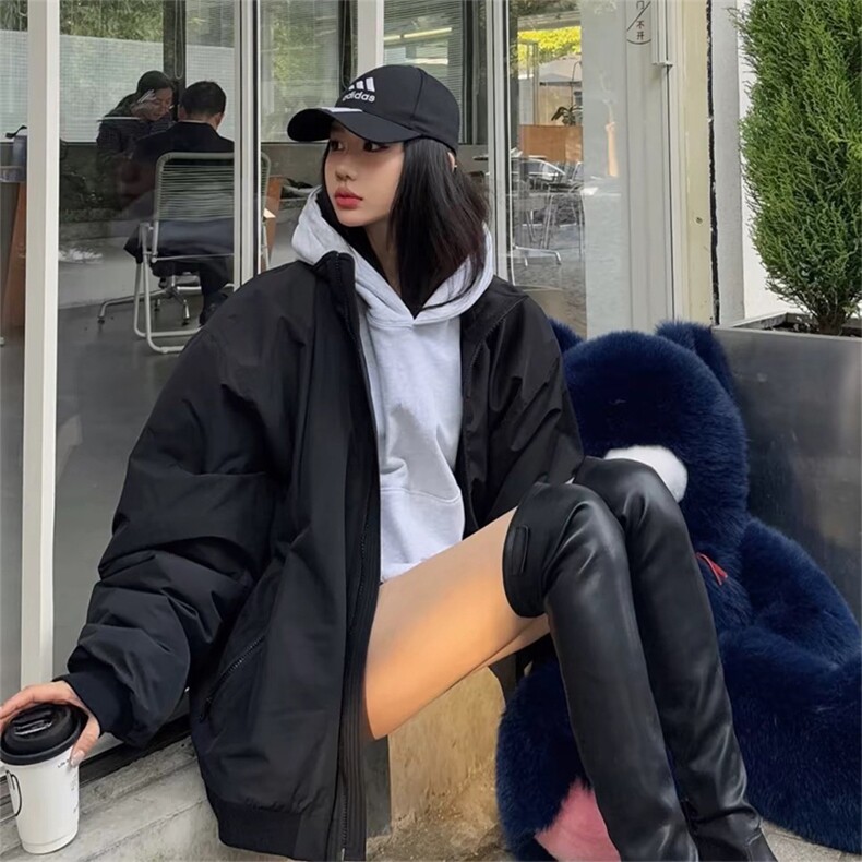 抖音得物美式潮休闲夹克春季立领纯色复古工装加厚棉服外套AMY03,男装夹克,电商A443