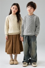 优质儿童小圆领妞花加厚羊毛衫彩点纱套头打底毛衣宝宝宽松针织衫，童装儿童羊毛衫，初丹羊绒童装