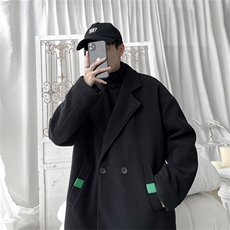 N6138/P85秋冬款西服双排扣毛呢大衣男宽松大码呢料夹克外套呢子，男装毛呢大衣，电商A141