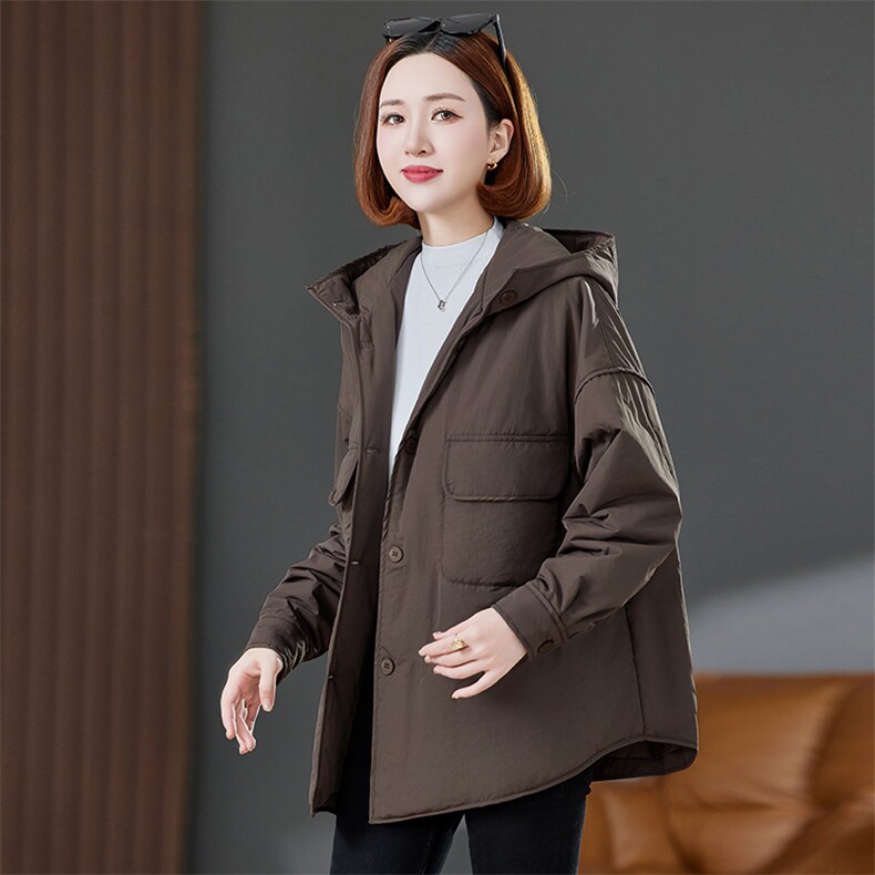 夹棉外套女深秋冬2024年新款大码胖mm中长款轻薄棉衣棉服妈妈洋气,女装棉衣/棉服,丽影随形