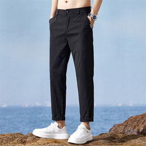 冰丝九分裤男士夏季薄款西裤弹力小直筒运动速干休闲裤Z9835-P45图片