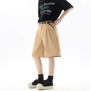 8XL-M褶皱西装短裤男大码夏季薄款过膝高级感五分裤子DK26001P42图片