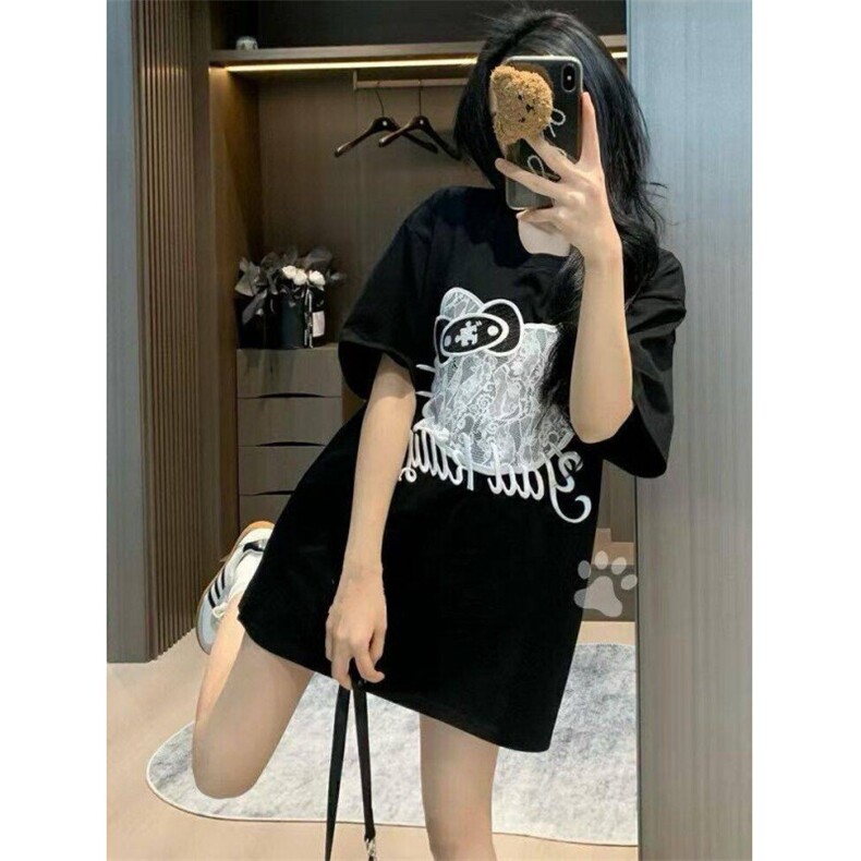 H0786-P35热熔工艺无纸屑#全刺绣+蕾丝休闲宽松短袖T恤，女装T恤，星座617A-2