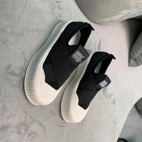 厚底真皮针织休闲鞋，其它，她他麦