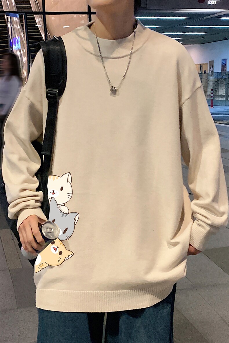 M18164-P45加绒款-P65半高领毛衣男士大码针织衫男毛线衣男,男装针织衫/毛衣,电商A040
