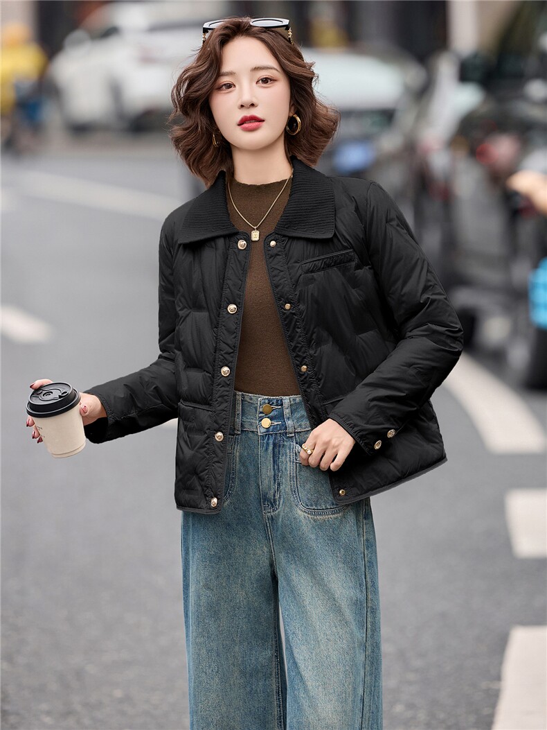 羽绒服2025新款白鸭90绒韩版时尚小个子外套,女装羽绒服,玖莱伊