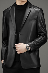 88987春秋款男士真皮皮衣胎牛皮外套皮西服P1450图片