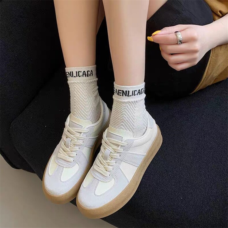 新款复古真皮德训鞋女2025早秋新款软底软面平底舒适百搭防滑,女鞋休闲鞋,泰合衣坊
