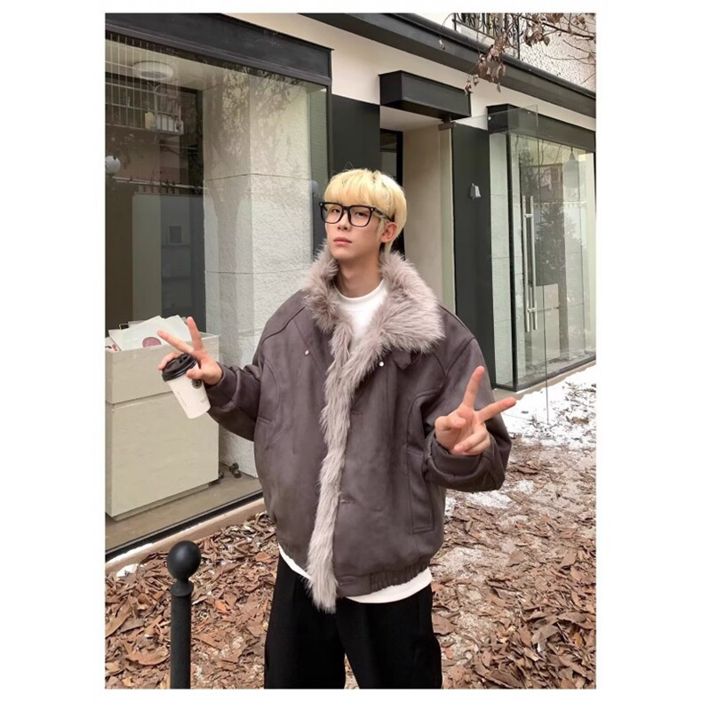 JY600-P97 座山雕毛绒绒高级感夹棉衣棉服 网图图片