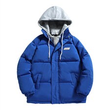 涂层面料绝不跑棉2025冬装假两件棉衣男女面包服棉服棉袄外套P90，男装棉衣，星座207
