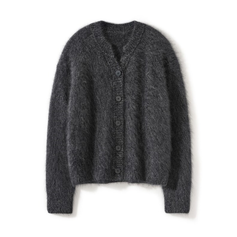 2025年秋季长袖v领水滴开衫时尚百搭通勤休闲，女装羊绒衫，致织羊绒