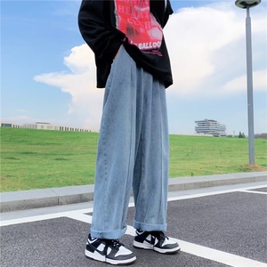 美式vibe复古牛仔裤男夏季薄款宽松直筒阔腿休闲长裤 K4122-P40图片