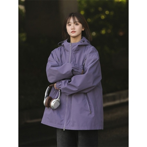 春季新款美式山系休闲纯色冲锋衣情侣潮流夹克外套JK7815-特P70图片