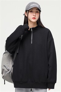 秋季新款基础纯色潮流宽松半高领休闲卫衣情侣款A305-EY-3617-P65图片