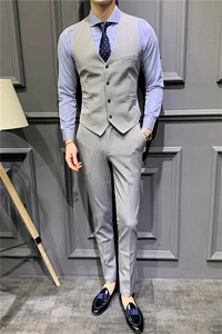 男士马甲套装背心春秋季伴郎服兄弟装新郎结婚礼服团西服马甲裤图片