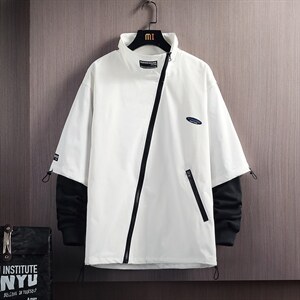 7XL-M加肥加大码立领夹克外套男2023秋季新款斜门襟工装上衣控98图片