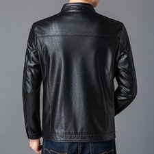 2023秋冬季新款时尚修身型男士高档皮衣外套中年商务休闲上衣男装，男装皮衣，电商B212（原钱塘6029）