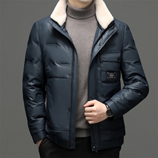 男士可脱卸毛领御寒羽绒服冬季新款中年休闲保暖加厚男装外套，男装羽绒服，电商B212（原钱塘6029）