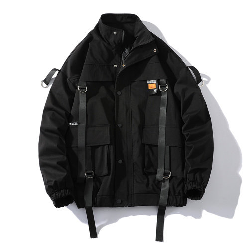 7XL-M大码立领夹克外套男2023秋季新款个性织带休闲宽松上衣控98,男装夹克,钱塘717(原712)