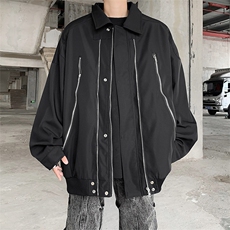 复古设计感工装夹克男秋季宽松高街休闲百搭情侣外套J8725-p68，男装夹克，星座1008