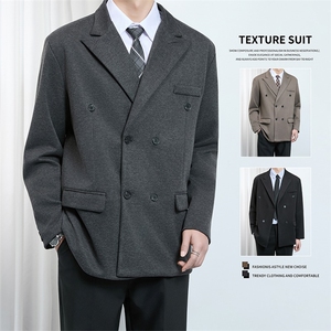 男西装外套毛呢双排扣西服正装新郎结婚礼服大码S-5XL JAK26 P77图片