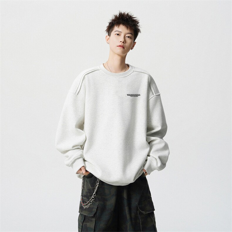 得物供货、重磅420克现货圆领卫衣宽松HD019-1-WY2635LL-P35，男装卫衣，电商019-1