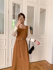 秋款时尚潮流连衣裙，女装连衣裙，荷塘月色