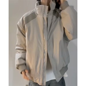 高品质春装新款老钱风美式高街解构立领棒球服飞行夹克潮休闲外套图片