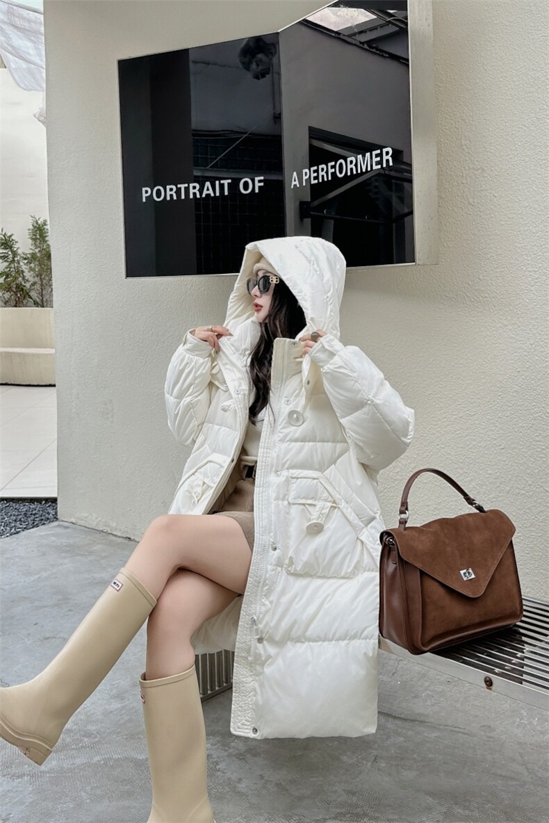 2025年秋季拉链长袖立领长款羽绒服简约大方，女装羽绒服，禾雯电商供货