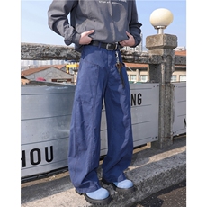 抖音品质春季新款潮流弯刀版型宽松休闲裤B315-K25717-特p48控89，男装休闲裤，电商B315